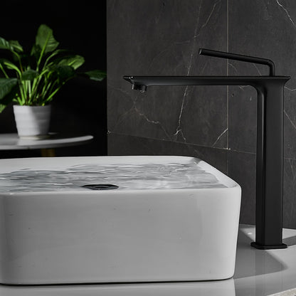 Modern Single-Hole Bathroom Faucet, Single-Handle Brass Vessel Sink Faucet
