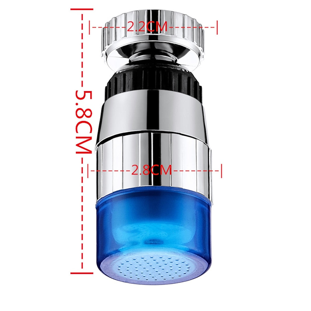 Chrome LED Faucet Aerator with Changing Light, Contemporary ABS Faucet Nozzle Attachment