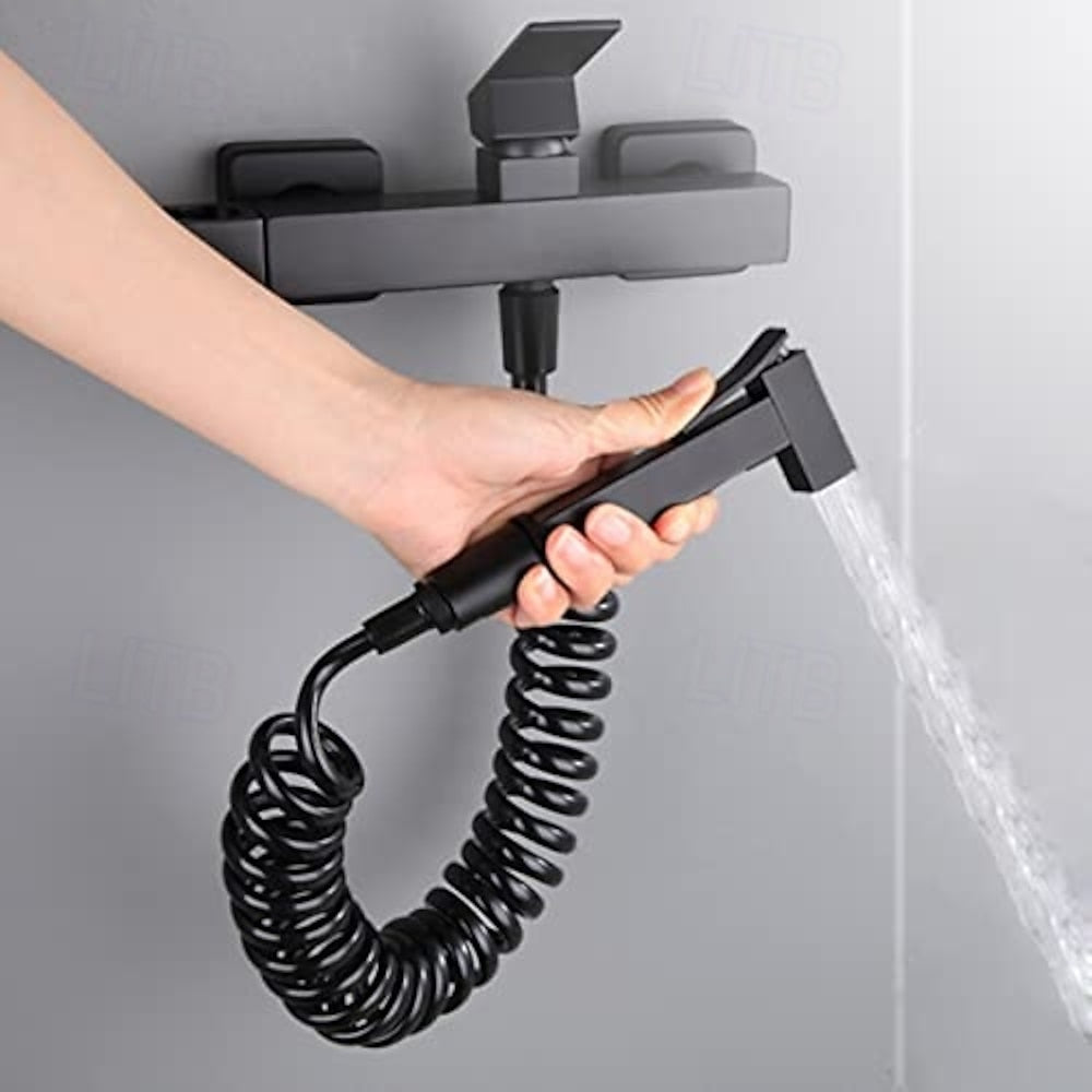 Wall-Mount Self-Cleaning Bidet Faucet, Single-Handle Two-Hole Faucet with Handheld Sprayer, Brushed Gold / Chrome / Gunmetal / Matte Black / Rose Gold