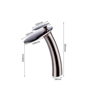 Modern Waterfall Bathroom Faucet, Single-Handle Brass Faucet, Matte Black / Chrome / Brushed Nickel / Brushed Gold / Polished Gold / Rose Gold / Oil-Rubbed Bronze / Venetian Bronze / Gunmetal / Matte White / Copper / Painted / Powder Coated