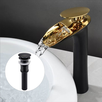 Waterfall Vessel Bathroom Faucet, Modern Single-Handle Single-Hole Tall Basin Faucet