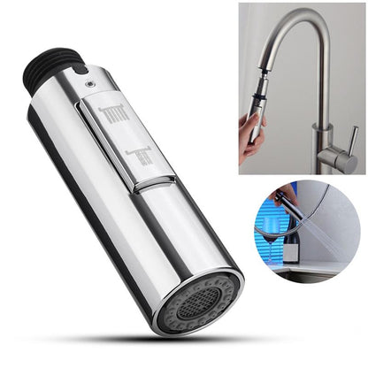 Dual-Mode Pull-Out Replacement Spray Head, ABS Plastic Kitchen Faucet Sprayer, Chrome / Matte Black