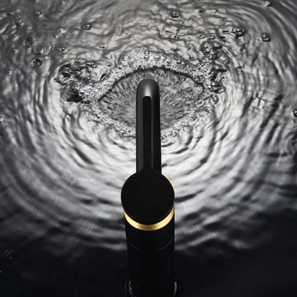 Modern Single-Hole Vessel Sink Faucet, 360-Degree Swivel Brass Faucet