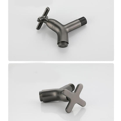 Modern Wall-Mount Bathroom Faucet, Single-Cold Brass Basin Faucet, Gunmetal / Chrome / Matte White
