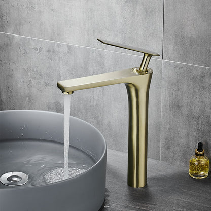 Modern Tall Vessel Sink Faucet, Single-Handle Single-Hole Brass Faucet