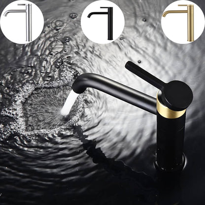 Modern Single-Hole Vessel Sink Faucet, 360-Degree Swivel Brass Faucet