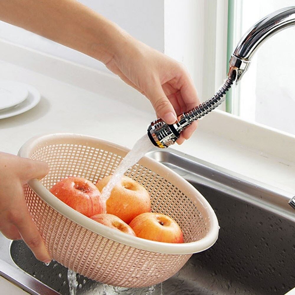 Chrome 360-Degree Swivel Faucet Aerator, Dual Spray Mode Spray Head Attachment