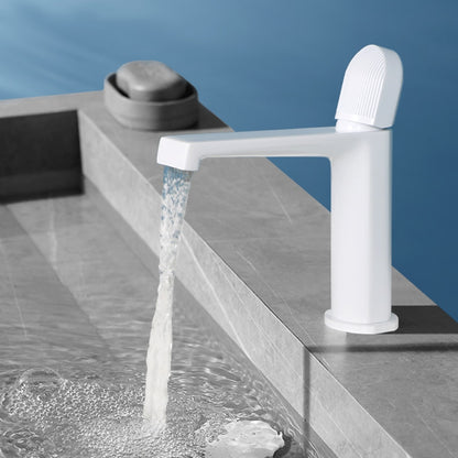 Waterfall Bathroom Faucet, Modern Single-Handle Brass Sink Faucet, Matte Black / Gunmetal / Matte White / Chrome / Brushed Gold