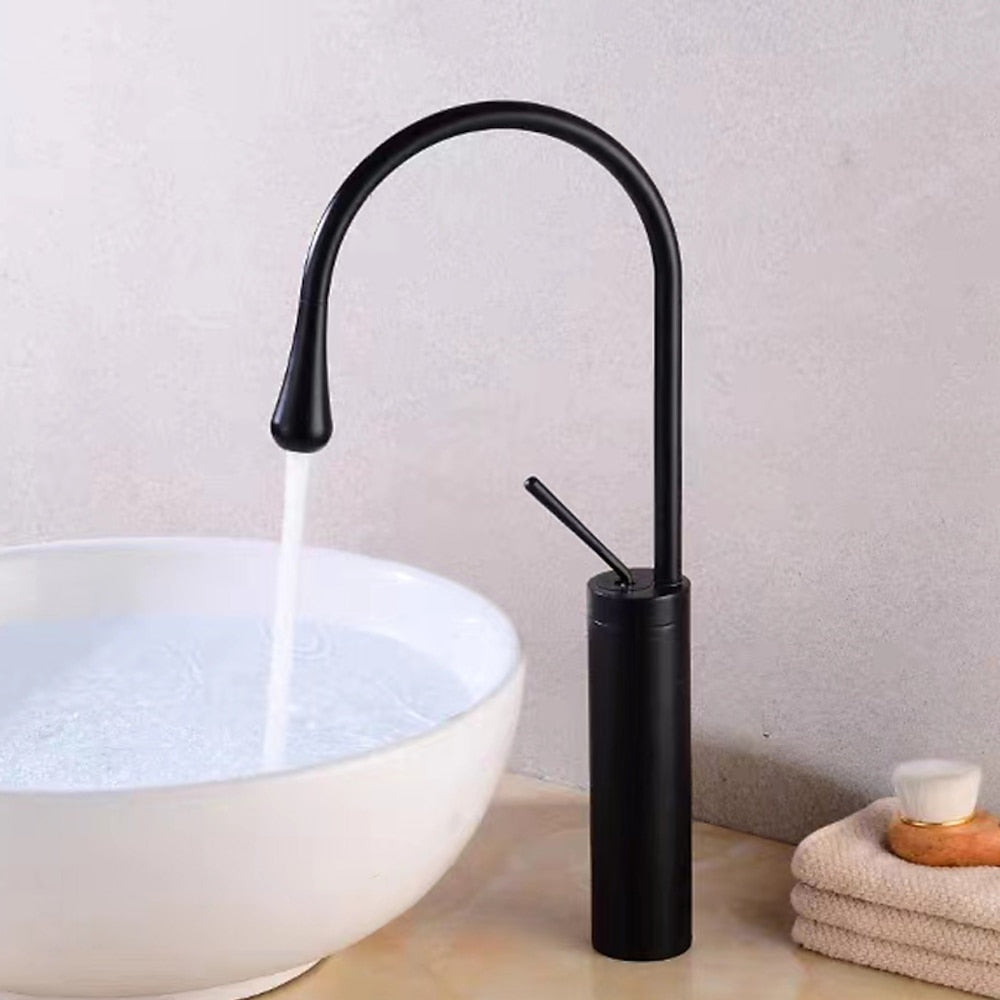 Rotatable High Arc Vessel Sink Faucet, Single-Hole Single-Handle Brass Faucet