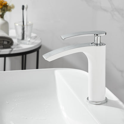 Waterfall Modern Bathroom Vessel Sink Faucet, Single-Handle Single-Hole Brass Basin Faucet
