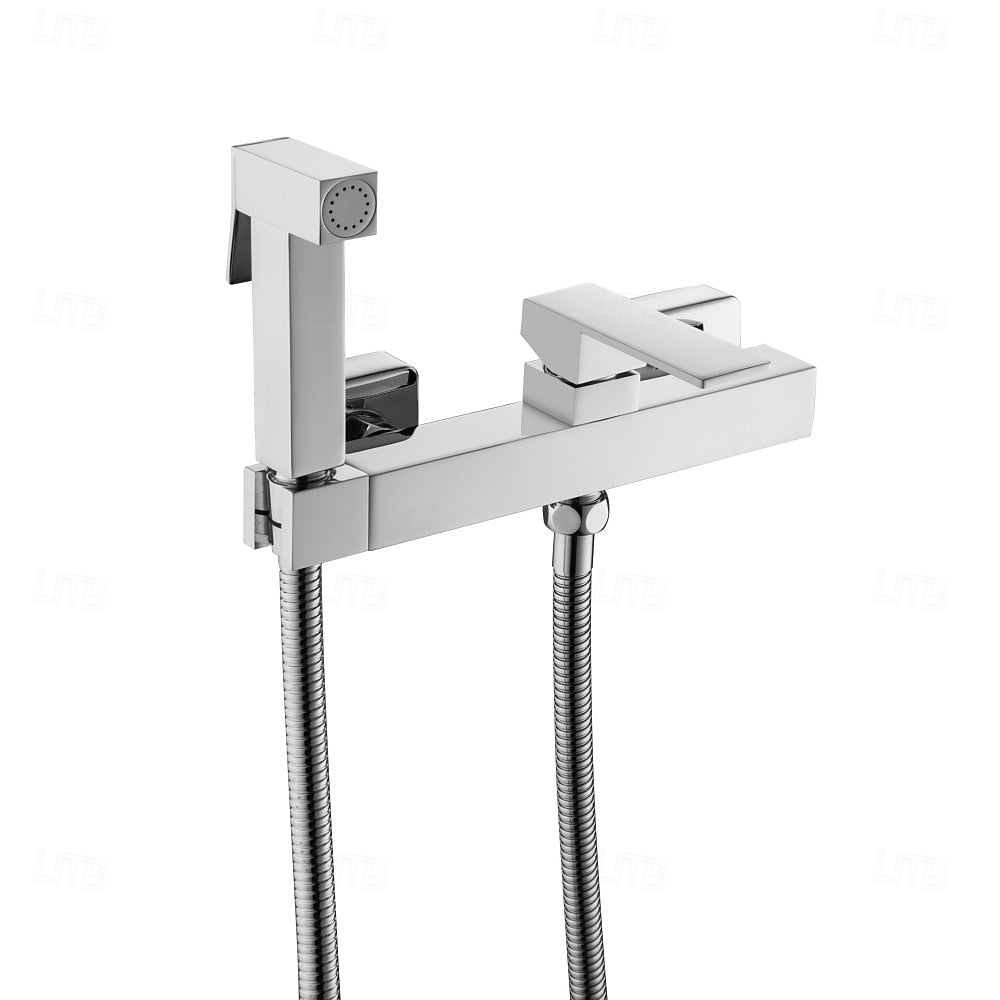 Lagomel wall-mounted single-handle bidet faucet, set in a Contemporary bathroom