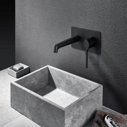 Wall-Mount Bathroom Sink Faucet, Modern Single-Handle Vessel Sink Faucet, Chrome / Gunmetal / Matte Black