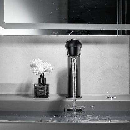 Modern Waterfall Bathroom Faucet, Single-Hole Brass Single-Handle Faucet, Matte Black / Matte White / Gunmetal / Chrome / Brushed Gold