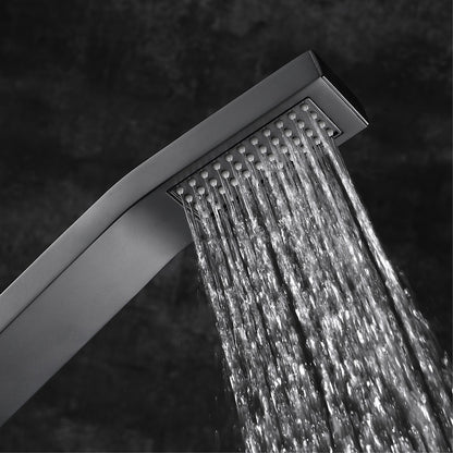 Matte Black Brass Handheld Shower Head, Single-Spray Wall-Mount Hand Shower with Hose / Bracket