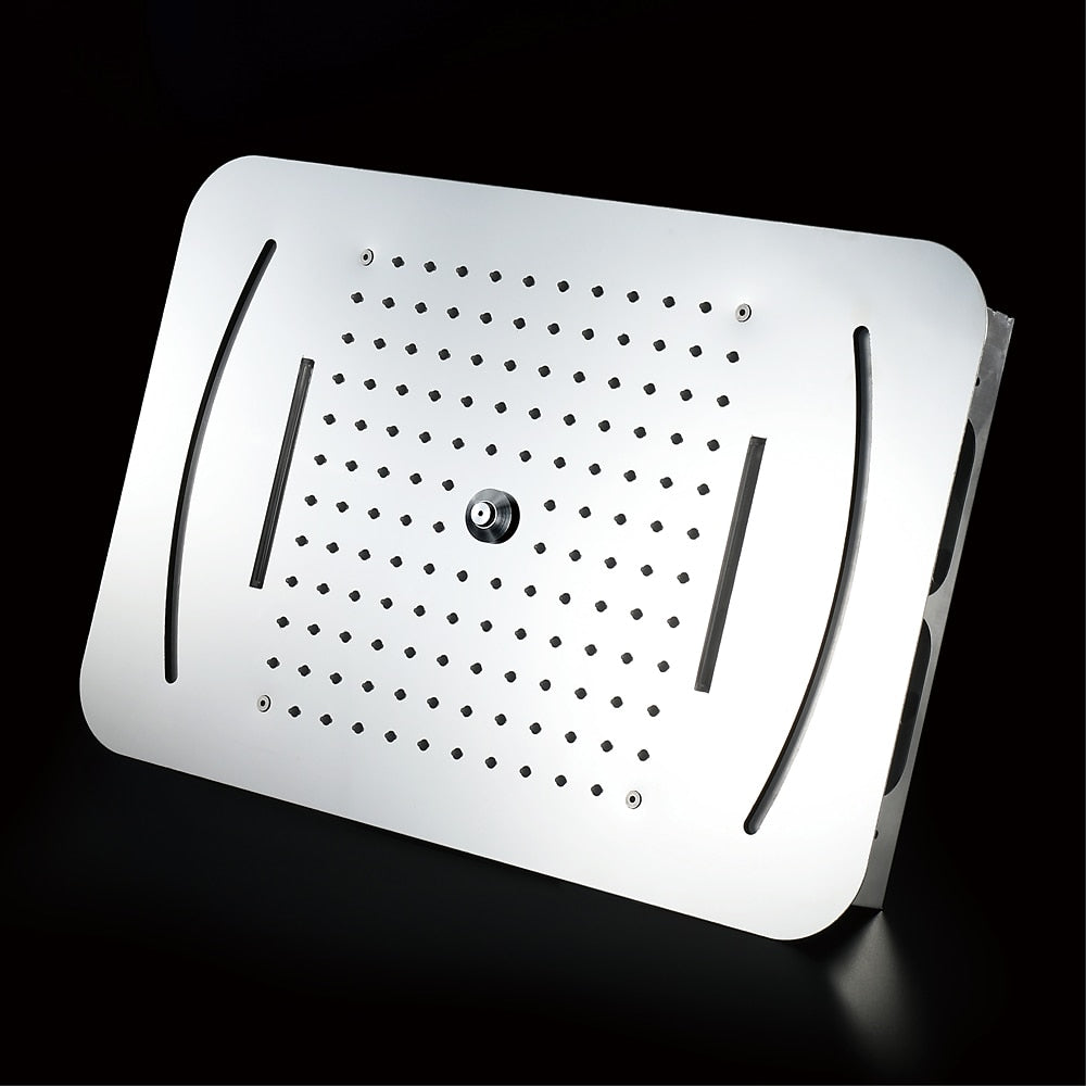 LED Multi-Function Chrome Shower Head, Ceiling-Mounted Stainless Steel Shower Head