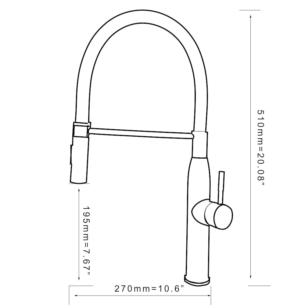 High-Arc Brushed Nickel Pull-Down Kitchen Faucet, Single-Handle Stainless Steel Faucet