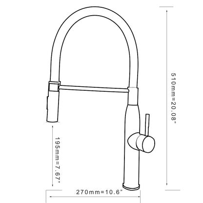 High-Arc Brushed Nickel Pull-Down Kitchen Faucet, Single-Handle Stainless Steel Faucet