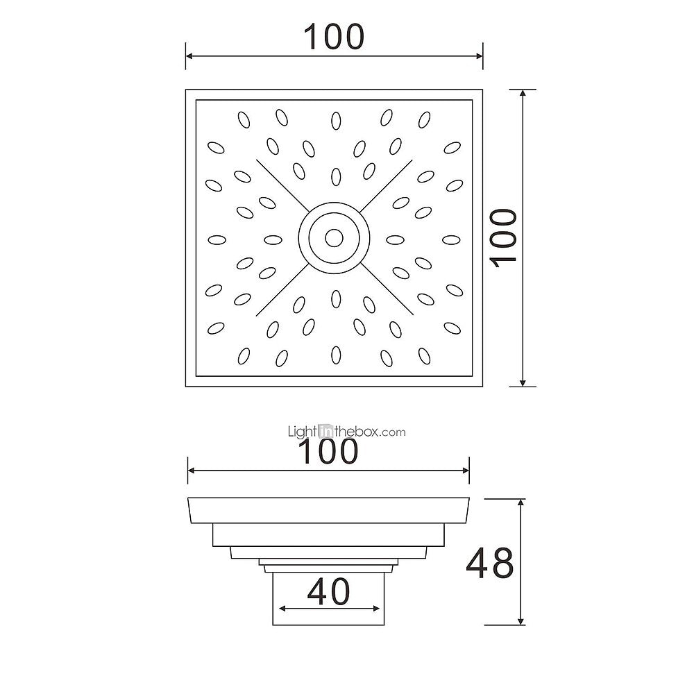 Traditional Antique Brass Square Shower Floor Drain, Removable Floral Cover Floor Drain