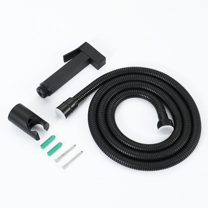 Matte Black Handheld Bidet Sprayer, Self-Cleaning Brass Sprayer, Toilet Spray Gun with Hose