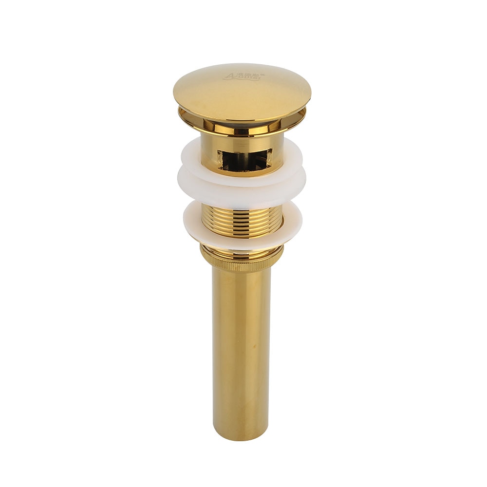 Stainless Steel Pop-Up Sink Drain with Overflow, Spring-Loaded Bathroom Vanity Basin Drain, Chrome / Oil-Rubbed Bronze / Rose Gold / Antique Brass / Polished Gold