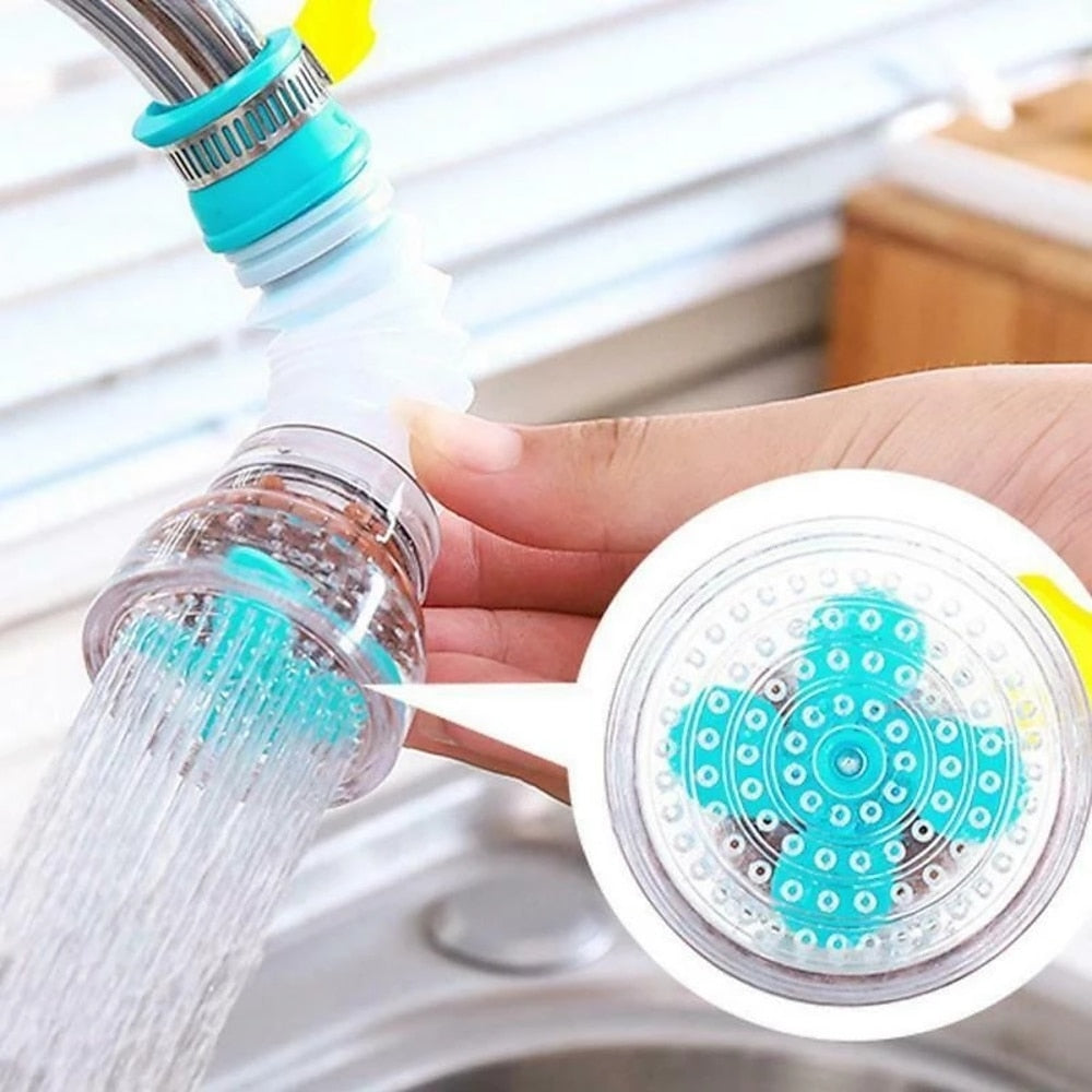 Sky Blue 360-Degree Swivel Faucet Aerator, Telescopic Splash-Proof Water Filter Nozzle
