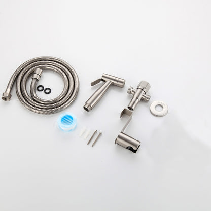 Brushed Stainless Steel Handheld Bidet Sprayer, Pressurized Toilet Cleaning Sprayer / Hose Kit