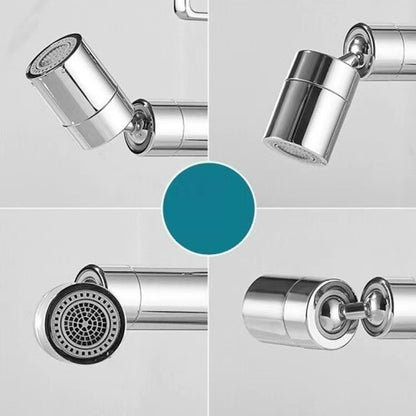 Chrome 720-Degree Swivel Faucet Aerator, Dual-Mode Splash Filter Faucet Extender