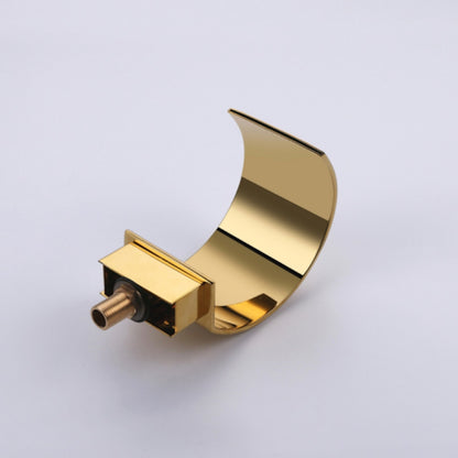 Waterfall Bathroom Faucet, Modern 3-Hole Widespread Dual-Handle Faucet, Polished Gold / Matte Black