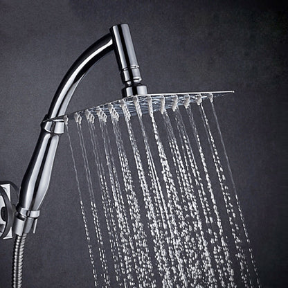 Chrome Contemporary 8-Inch Rainfall Handheld Shower Head, Stainless Steel 360-Degree Swivel Shower Head