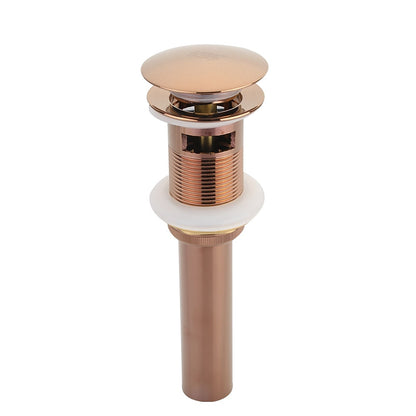 Stainless Steel Pop-Up Sink Drain with Overflow, Spring-Loaded Bathroom Vanity Basin Drain, Chrome / Oil-Rubbed Bronze / Rose Gold / Antique Brass / Polished Gold