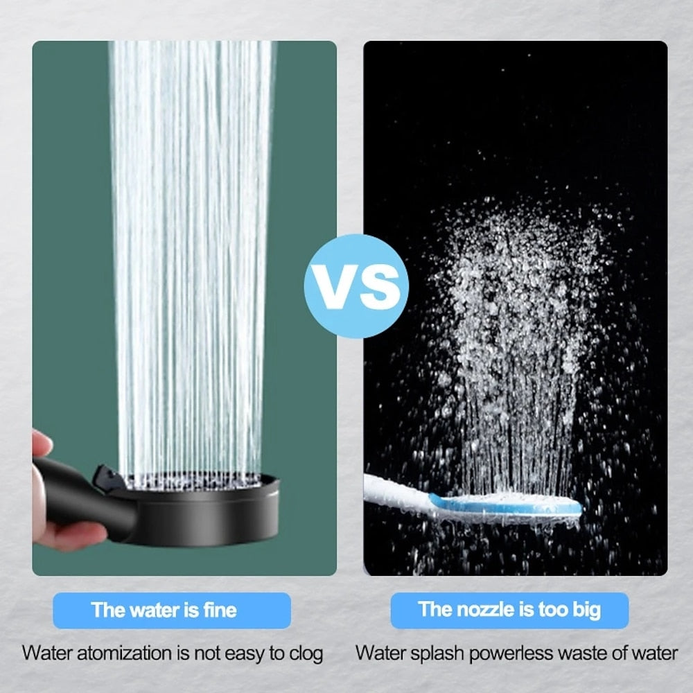 5-Spray Mode Matte Black Handheld Shower Head, High-Pressure Bathroom Showerhead