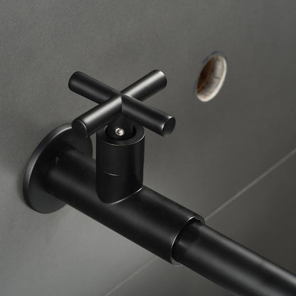 Modern Wall-Mount Bathroom Faucet, Single-Handle Swivel Spout Cold Only Faucet, Matte Black / Matte White / Antique Brass / Chrome