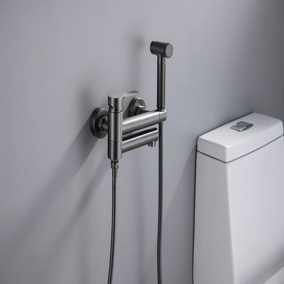 Modern Wall-Mounted Bidet Faucet, Single-Handle Bathroom Bidet Spray Faucet with Handheld Sprayer, Matte Black / Chrome / Brushed Gold