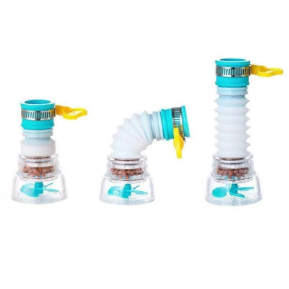 Sky Blue 360-Degree Swivel Faucet Aerator, Telescopic Splash-Proof Water Filter Nozzle