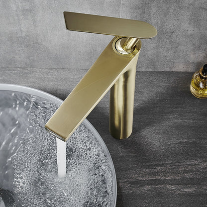 Modern Vessel Sink Faucet, Single-Handle Brass Bathroom Faucet
