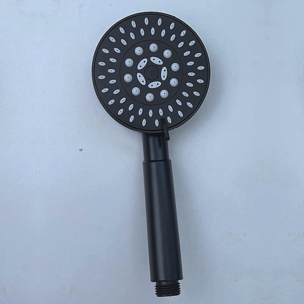 5-Spray Mode Matte Black Handheld Shower Head, High-Pressure Bathroom Showerhead