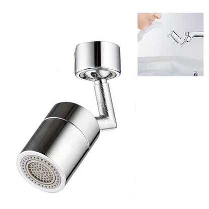 Chrome 720-Degree Swivel Faucet Aerator, Dual-Mode Splash Filter Faucet Extender