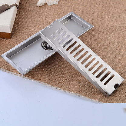 Modern Stainless Steel Linear Floor Drain, Rectangle Bathroom Shower Floor Grate Drain