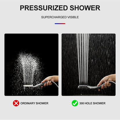 High-Pressure Water-Saving Rectangular Hand Shower, Contemporary ABS Shower Head, Chrome / Matte Black
