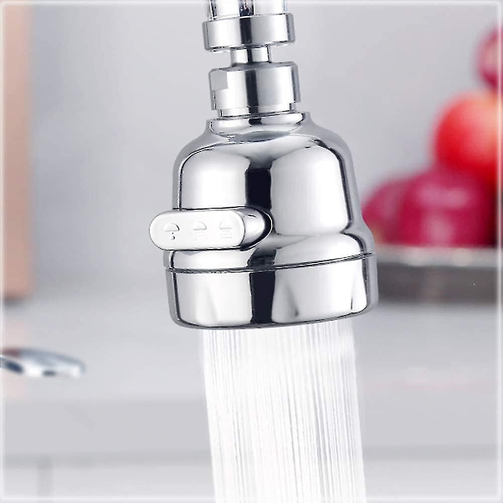 3-Mode 360-Degree Swivel Chrome Faucet Spray Head, Kitchen Sink Sprayer Attachment
