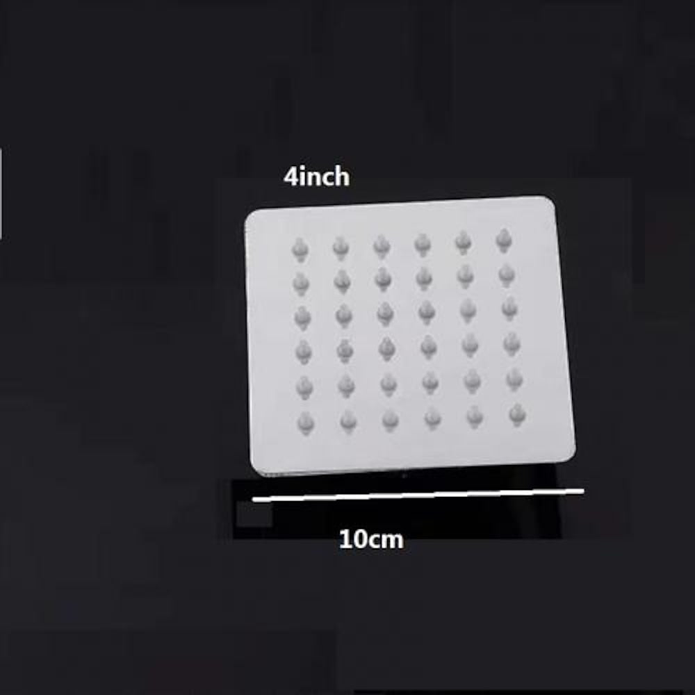 Stainless Steel Ultra-Thin Rainfall Shower Head, Water-Saving Square Overhead Shower Head