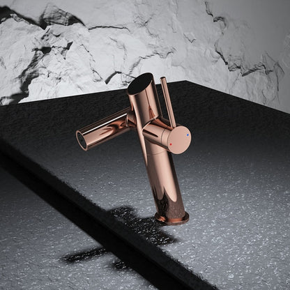 Modern Single-Hole Bathroom Faucet, Single-Handle Brass Sink Faucet, Polished Gold / Brushed Gold / Rose Gold / Matte Black / Chrome / Gunmetal / Matte White