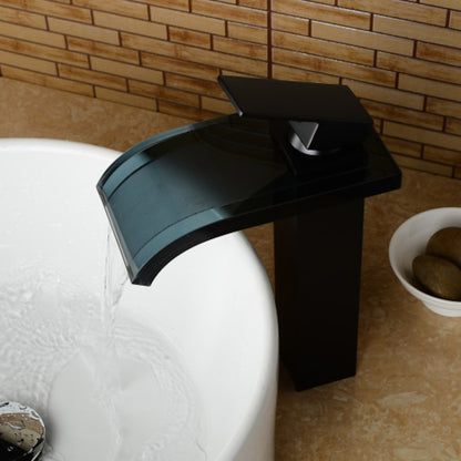 Oil-Rubbed Bronze Waterfall Vessel Sink Faucet, Single-Handle Single-Hole Faucet