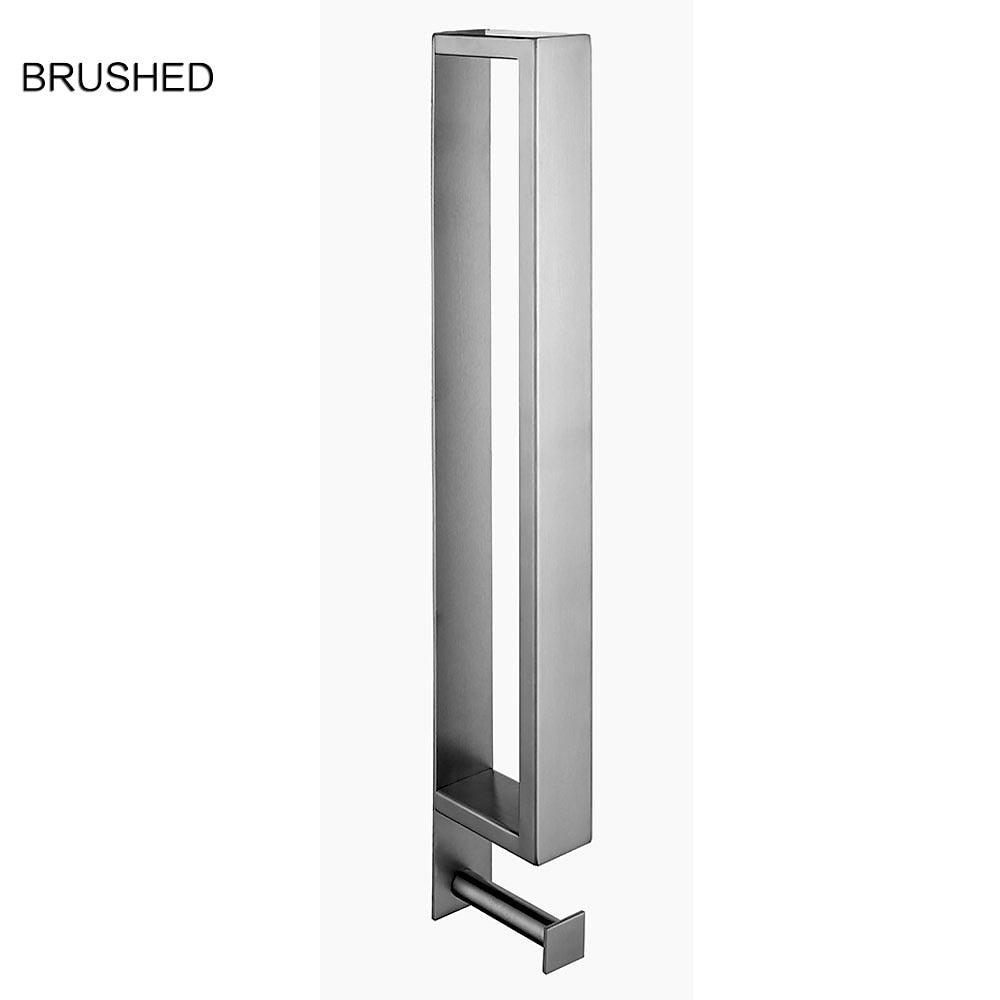 Modern Wall-Mounted Stainless Steel Towel Bar, Self-Adhesive Towel Rack with Integrated Hook, Matte Black / Chrome / Brushed Nickel / Brushed Gold