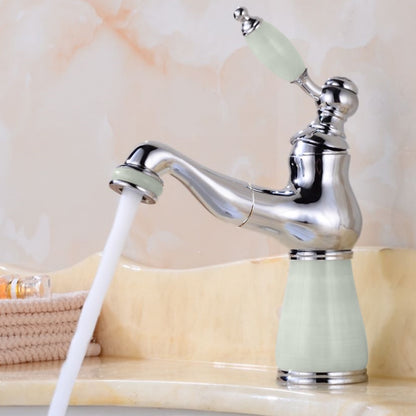 Vintage Single-Hole Bathroom Faucet, High Arc Brass Faucet