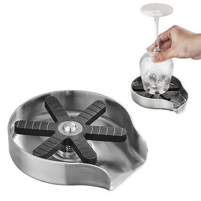 Press-Down Stainless Steel Glass Rinser, Cup Rinser with G1/2 Hose, Matte Black / Brushed Nickel / Gunmetal