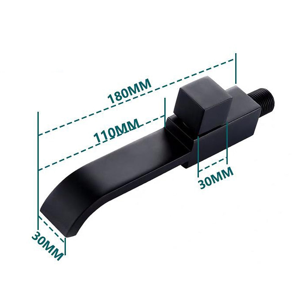 Modern Wall-Mount Bathroom Faucet, Single-Cold Single-Handle Basin Faucet, Chrome / Matte Black / Brushed Gold