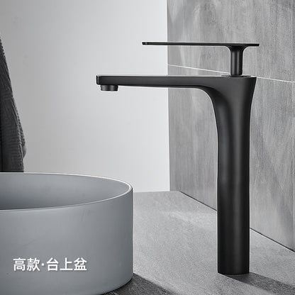 Modern Vessel Sink Faucet, Single-Handle Brass Bathroom Faucet