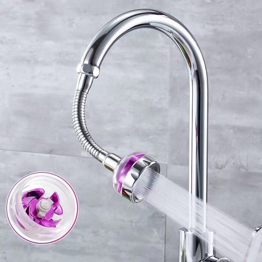 Chrome 360-Degree Swivel Faucet Aerator, Splash-Proof Faucet Spray Head for Kitchen Sink
