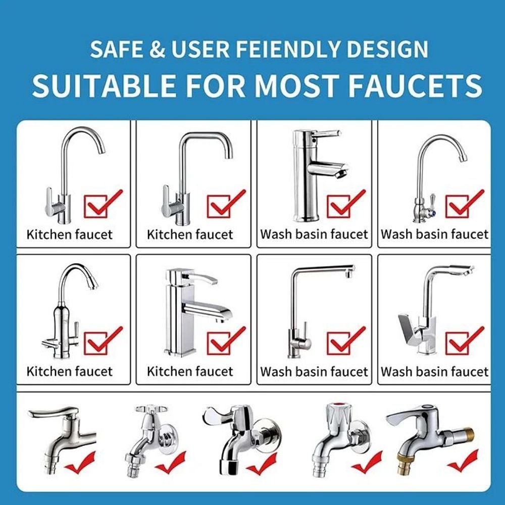 Chrome 720-Degree Swivel Faucet Aerator, Dual-Mode Splash Filter Faucet Extender